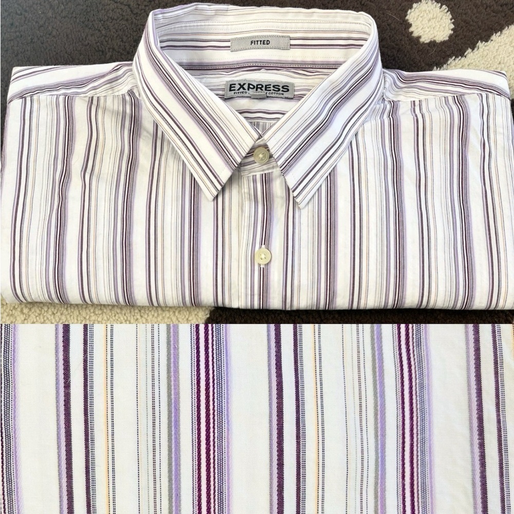Express fitted long sleeve button down shirt